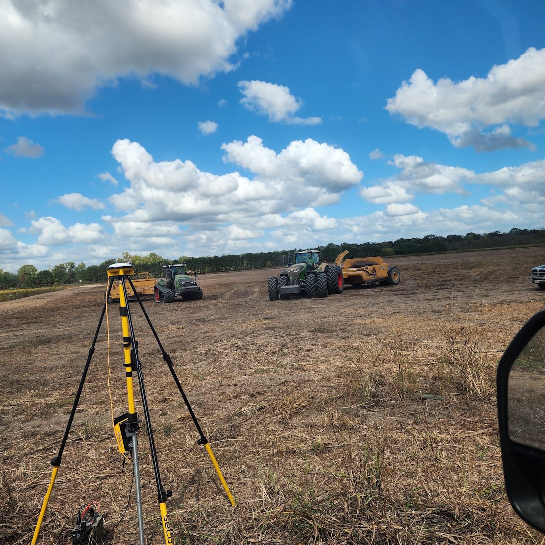 tractors in a field